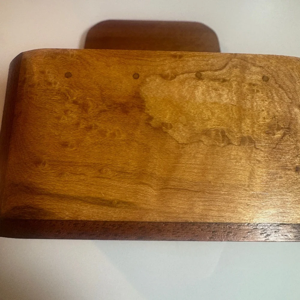 Wooden Keepsake Trinket Box Inlaid Wood Hinged Lid Decorative Storage‎ Jewelry